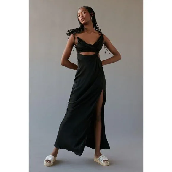 For Love & Lemons Kyra Cut Out Maxi Dress Black